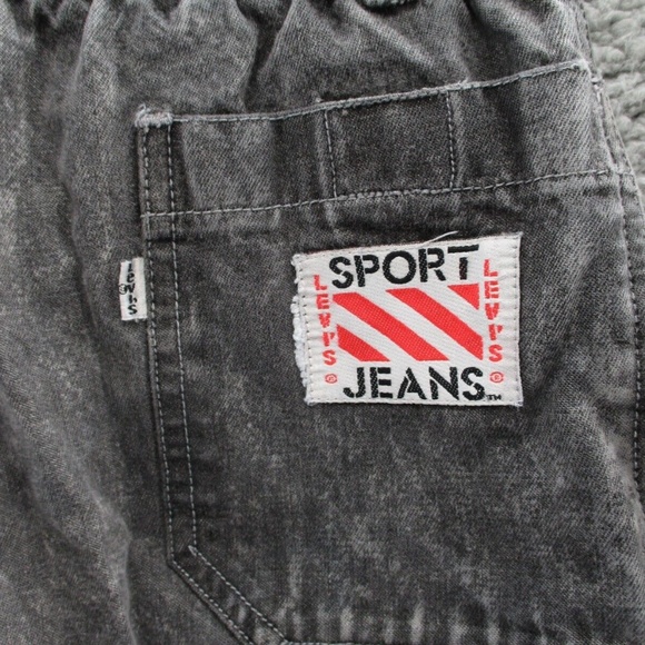 Vintage 90's Levi's Sport Jeans Kids 8 Acid Wash Zip Pockets Elastic Button Snap - Picture 12 of 14